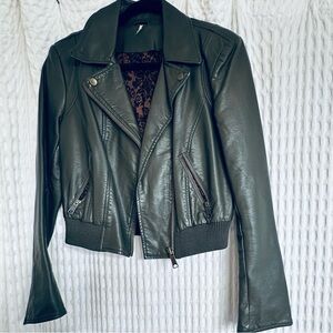 Free People Olive Bomber Jacket